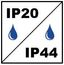 Beschermingsgraad IP44 na installatie.
