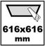 Einbauausschnitt : 616x616mm.