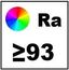 Kleurweergave Color Rendering Index 93 of hoger.