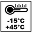 Plage de température ambiante de fonctionnement: -15°C à +45°C.