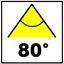 Stralingshoek: 80 graden.