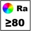 Kleurweergave Color Rendering Index 80 of hoger.