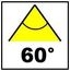 Stralingshoek: 60 graden.