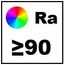 Kleurweergave Color Rendering Index 90 of hoger.