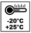 Omgevingstemperatuur: -20°C tot +25°C.
