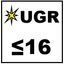 Facteur d'éblouissement (UGR)  inférieur ou égal à 16.