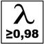 Lambda vermogensfactor groter dan of gelijk aan 0,98.