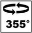 Horizontale rotatie 355 ° maximum.