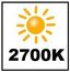 Kleurtemperatuur 2700K.