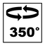 Horizontale rotatie 350 ° maximum.