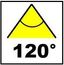 Stralingshoek: 120 graden.